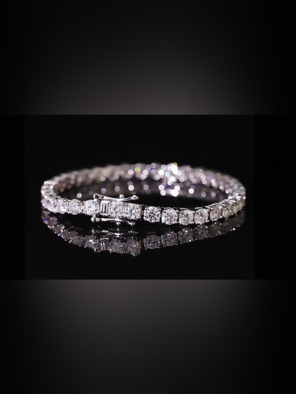 GENUINE DIAMONELLE Champagne CZ STERLING SILVER TENNIS BRACELET 💝🎁 GIFT 7.25"